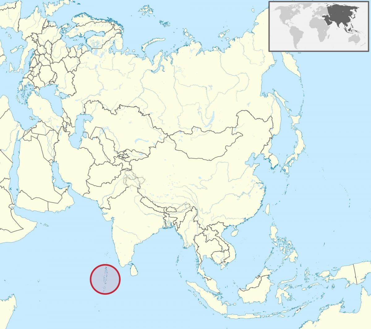 карта Мальдывы карта Азіі