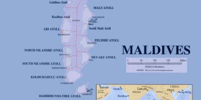 Карта Мальдывы палітычных