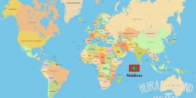 Карта Мальдывы на карце свету
